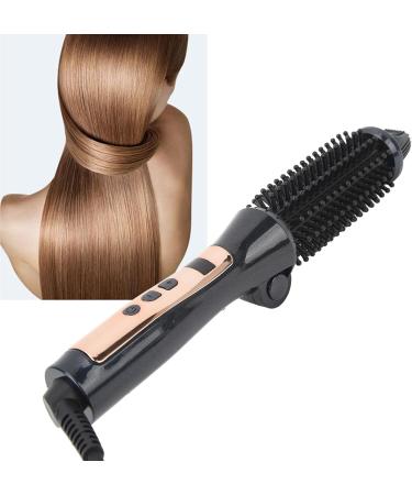 Curling Iron Brush Prevent Scald Portable 100-240V Collapsible Ceramic Ionic Hair Curling Brush For Long Hair (US Plug 100 240V) - Buy Online on GoSupps.com