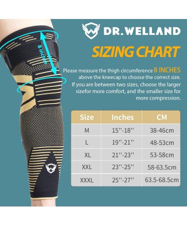 Dr. Welland Copper Infused Leg Sleeves (PAIR) - Arthritis Meniscus Tear ACL/MCL Pain Relief - Thigh & Calf Support for Men & Women - Buy Online on GoSupps.com