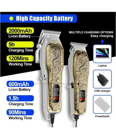 Professional Electric Hair Clipper Set for Men | Adjustable Beard & Hair Trimmer | Dragon Gift Box - Buy Online on GoSupps.com