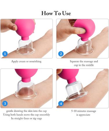 Nuanchu 2 Pieces Facial Cupping Set Glass Cupping Cups Glass Silicone Cups Vacuum Suction for Face Skin Back Shoulder Muscle(1 Inch and 0.4 Inch Diameter Rose Red) 1 Inch and 0.4 Inch Diameter Rose Red - Buy Online on GoSupps.com