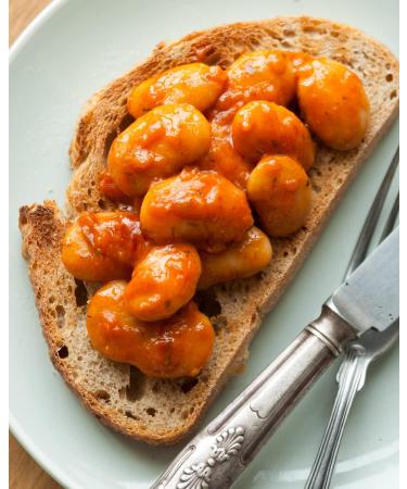 The Greek Kitchen Gigantes Baked Giant Beans in Tomato Sauce - Vegan Friendly - 280g - Buy Online on GoSupps.com