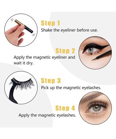 Magnetic Eyelashes Kit with Eyeliner & Tweezers - Easy, No Glue Needed! - Buy Online on GoSupps.com
