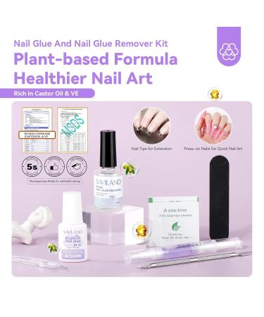 SAVILAND Nail Glue Remover & Cuticle Oil Pen | Fast & Gentle Duo for Press On Acrylics Gel X Nails - Super Strong Formula - Buy Online on GoSupps.com