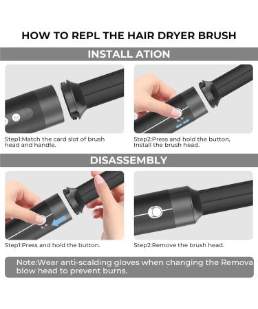 Ukliss Air Styler 7 in 1 - High-Speed Ionic Hair Dryer Wrap Air Curling Iron Warm Air Brush Diffuser & Round Brush for All Hair Types - Black - Buy Online on GoSupps.com