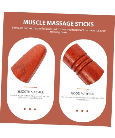 Buy BUIFULSIC Wooden Massage Tools 2 Acupuncture Rods & Foot Massager | Rosewood Muscle Relief Devices for Ultimate Relaxation - Buy Online on GoSupps.com