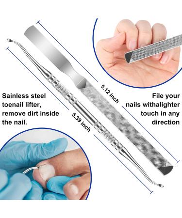 JTIEO 9PACK Ingrown Toenail Clippers & Treatment Kit - Professional Stainless Steel Tool Set for Thick Nails - Style-B 9Pcs-Black - Buy Online on GoSupps.com