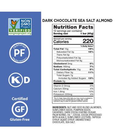Caveman Foods Dark Chocolate Sea Salt Almond Nutrition Bars - 12 Pack (1.41 oz Each) - Buy Online on GoSupps.com