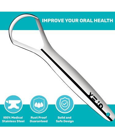 GTEX Tongue Scraper - Medical Grade 100% Stainless Steel Metal Tongue Cleaner for Adults and Kids - Remedy for Bad Breath Great for Oral Care - Y Shape 1 Y-shaped - Buy Online on GoSupps.com