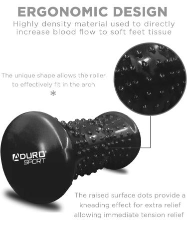 Aduro Foot Massager Roller - Pain Relief Therapy for Feet | Reflexology and Acupressure Tools (Black) - Buy Online on GoSupps.com