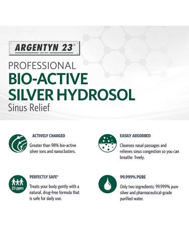 Argentyn 23 Bio-Active Silver Hydrosol Nasal Spray - 1oz (29mL), 23ppm Colloidal Silver for Sinus Relief - Natural Nasal Spray - Buy Online on GoSupps.com