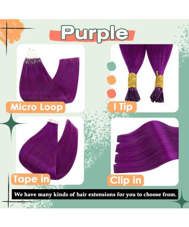 Buy Ugeat Purple Microring Extensions - Real Hair 60cm Smooth Colorful Micro Extensions - Buy Online on GoSupps.com