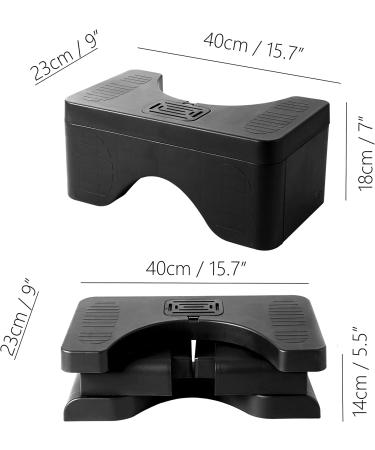 EASICOZI Portable Bathroom Squat Stool - Adjustable Height Squatting Toilet Stool - Foldable Step Stool for Adults and Teens (Black) - Buy Online on GoSupps.com