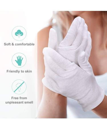 2 Pairs White Cotton Gloves Moisturizing Gloves Soft Elastic Skincare Glove Working Gloves for Women Dry Hands Jewelry Inspection and More One Size Fits Most - Buy Online on GoSupps.com