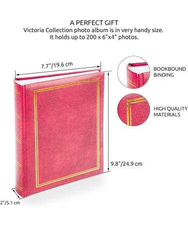 Classic 6x4 Photo Album - Easy Fill Slip-in Design - Store 200 Pictures in Traditional Red Fotoalbum - Perfect Gift for Family & Friends - Buy Online on GoSupps.com