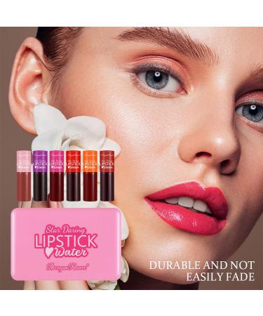 TITIMORE 6 Colors Lip Tint Stain Set Korean Lip Gloss Long lasting Mini Liquid Lipstick Waterproof Lip and Cheek Tint Non-Stick Cup Moisturizing High Pigment Lip Color Makeup(Pink) - Buy Online on GoSupps.com