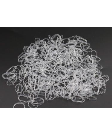 Ruwado 300 Pcs Clear Rubber Band Elastic Mini No Crease Soft Hair Ties for Baby Girls Women Toddler Kids Ponytail Dreadlock Wedding Children Hairstyle