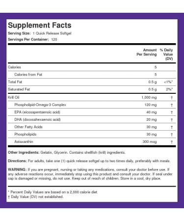 Piping Rock Krill Oil 1000mg Softgels | 120 Count | Omega 3 EPA DHA Supplement | with Astaxanthin | Maximum Strength |Non-GMO Gluten Free - Buy Online on GoSupps.com