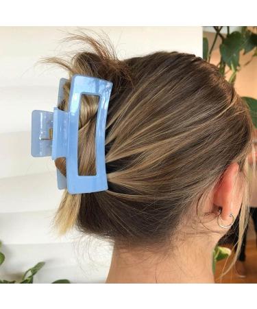 Brinie Blue Large Square Hair Claw Clips - Pack of 2 | Non Slip Hair Clamps for Women and Girls - Buy Online on GoSupps.com