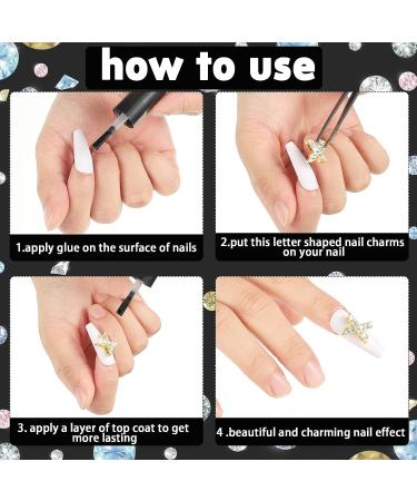 52 Pieces Delicate Style Alphabet Nail Stud Stickers - Rhinestone Letter Charms for Women and Girls Nail Decoration - English Nail Accessories Salon - Buy Online on GoSupps.com