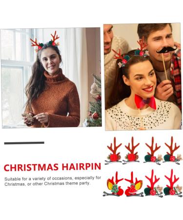 minkissy 4 Pairs Christmas Hair Clips Doe Ears Hair Clip Christmas Hair Decor Antlers Hair Clips Women Hair Clips Antler Alligator Clips Xmas Hair Clip Child Berry Christmas Deer Pompom - Buy Online on GoSupps.com
