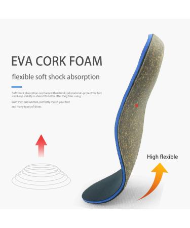 Cork Orthotics Insoles for Women - Neutral Arch Support Full Length Shoe Inserts (Size 7-7.5 Blue) - International Shipping Available - Buy Online on GoSupps.com