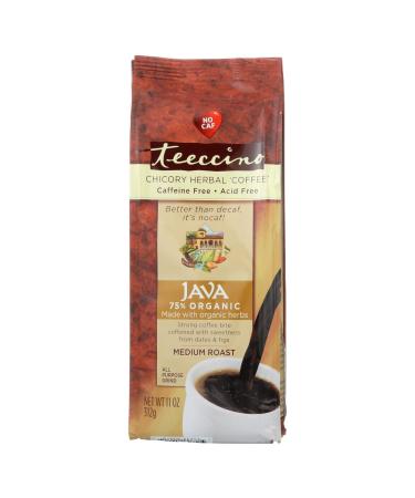 Teeccino Chicory Herbal Coffee Java Medium Roast Caffeine Free 11 oz (312 g)