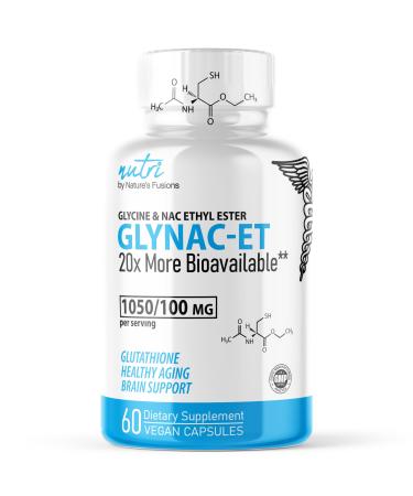 GlyNAC-ET NAC Supplement N-Acetyl Cysteine Ethyl Ester - 20x More Bioavailable Than GlyNAC - Glycine & N-acetylcysteine Ethyl Ester Anti Aging Supplement Boost Glutathione (60 Capsules)