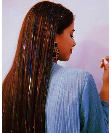 XFTOPSE Hair Tinsel 8 Colors Heat Resistant Sparkling Shiny Silk Fairy Hair for Women Girls Kids Glitter Extensions Tinsel Hair Kit for Cosplay Party Halloween Christmas Dress up - Buy Online on GoSupps.com
