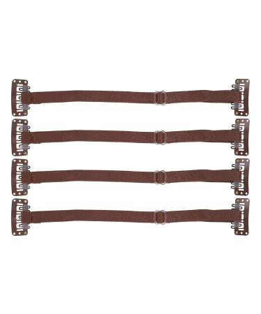 4Pcs Facelift Bands with Clips Adjustable Elastic Instant Face Lift Band Invisible Hairpin Face Stretching Lifting Strap Face Slimming Band Wrinkles Remove Belt for Face Shaping(Brown)