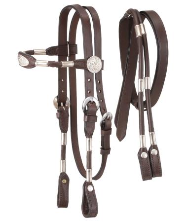Tough 1 Miniature Poco Headstall with Reins Dark Oil