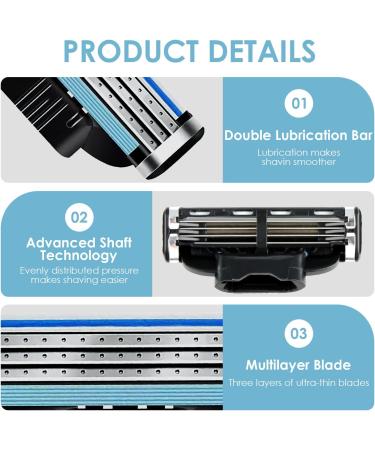  Rumgug Mach 3 Pack of 16 Professional Manual Razor Blades for Men 3-Ply Ideal for Wet Shaving - Buy Online on GoSupps.com