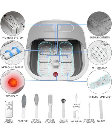 UNIFULL Collapsible Foot Spa Bath - Heated Massage Bubble Therapy Temperature Control & Red Light Pedicure Kit - Buy Online on GoSupps.com
