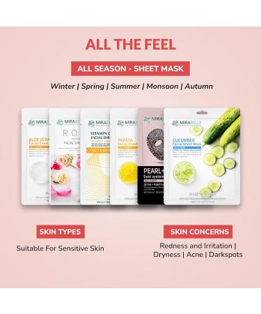 MIRABELLE COSMETICS KOREA Sensitive Skin Facial Sheet Mask - 6 Pack | Best for Hydration & Soothing International Shipping Available - Buy Online on GoSupps.com