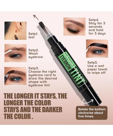 Kit de teinture temporaire pour sourcils gel brun pour sourcils gel pour sourcils couleur naturelle waterproof longue tenue dure jusqu' 7 jours Dark Brown - Buy Online on GoSupps.com