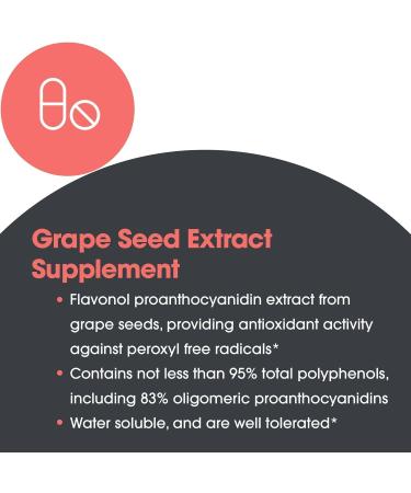 Allergy Research Group Grape Pips - Grape Seed Extract Proanthocyanidins Polyphenols Herbal Supplement Organic 300mg Capsules - 90 Count - Buy Online on GoSupps.com