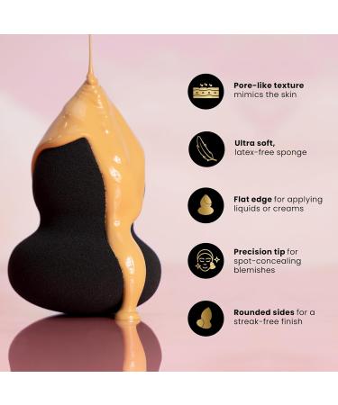 Frankie Rose Cosmetics Makeup Sponge Polyurethane Rectangular All Skin Types For Foundations Concealer Powders Wet or Dry Use - Buy Online on GoSupps.com