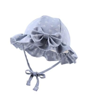 XIAOHAWANG Baby Girl Sun Hat Embroidered Flowers Toddler Bucket Hats Summer Cap for Infant Girls 0-3 Months Blue Flower