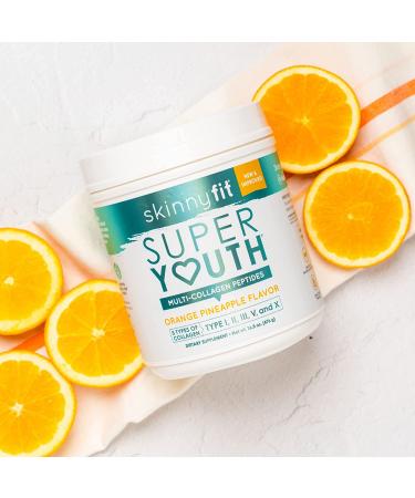 SkinnyFit Super Youth Multi-Collagen Peptides Plus Apple Cider Vinegar  Hyaluronic Acid & Vitamin C Orange Pineapple Flavor  Hair  Skin  Nail & Joint Support  Immunity  Healthy Metabolism  28 Servings 28 Servings (Pack of 1) - Buy Online on GoSupps.com