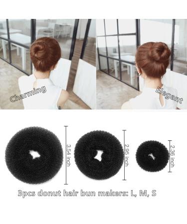 19pcs Girls Donut Hair Bun Maker Set with Bobby Pins - Women Hair Bun Kit for Ponytail Styling - Buy Online on GoSupps.com