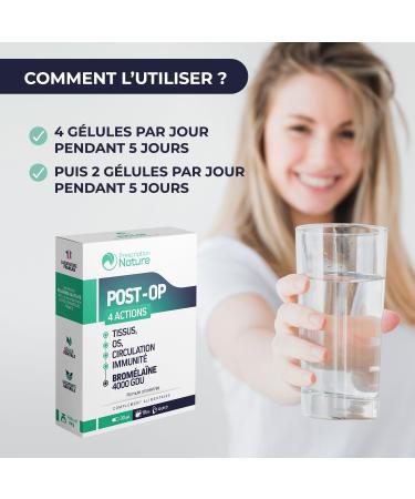 Prescription Nature - POSTOP - 4-Action Dietary Supplement Tissue Bone Circulation Immunity - Bromelain 4000 GDU Concentrated Formula - 30 Capsules - Buy Online on GoSupps.com