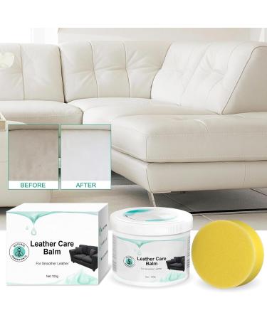Leather Care Cream - 100g Leather Care Balm Furniture Cleaner | Professional Beeswax Furniture Polish Restorer Leather Polish & Conditioner with 1 Sponge for Furniture - Buy Online on GoSupps.com