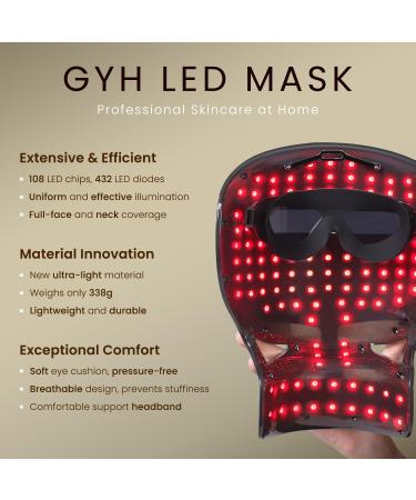 GYH 8-Color LED Light Therapy Face & Neck Mask | Wireless Red & Infrared Treatment | Anti-Aging & Wrinkle Reduction | FSA/HSA Eligible | Lightweight & Handheld - Buy Online on GoSupps.com