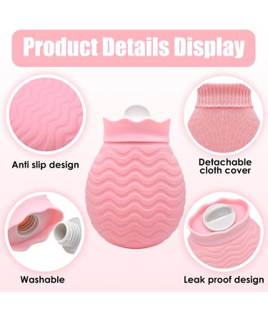 Mini Silicone Hot Bottle 320ml - Small Heat Bottle with Cover for Pain Relief & Warm Compress - Ideal for Menstrual Complaints Hand & Foot Warmers - Pink - Buy Online on GoSupps.com