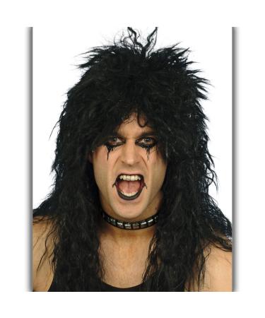 Amakando men's wig black hard rocker vokuhila long -haired wig men men's wigs punk rock star alice cooper rocker wig kiss