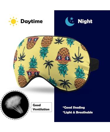 Pineapple with Sunglasses Sleep Mask - Adjustable Strap for Men and Women - Blocks Light for Night Travel and Nap - Buy Online on GoSupps.com