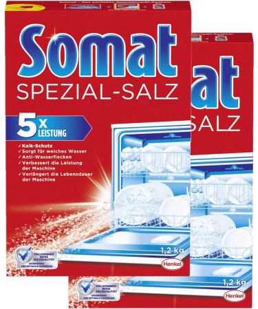 Somat special salt dishwasher salt for better dishwashing performance pack of 2 (2 x 1.2 kg)