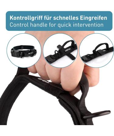 Buy Pettec Dog Collar - Neoprene & Nylon Padded Adjustable - Robust & Water-Repellent for Small & Large Dogs (S-XL) - Includes Set Collar & Drag Line XL (61-71 cm) - Durable Black Design - Buy Online on GoSupps.com
