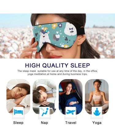 Haskirky Light Blocking Eye Mask - Breathable & Adjustable for Adults - Ideal for Travel, Yoga, Meditation, Office - Funny Bears Print - Buy Online on GoSupps.com