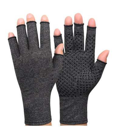 Cotton Arthritis Face Cover Compression Gloves - Non-Slip Grip Fingerless Hand Support for Carpal Tunnel