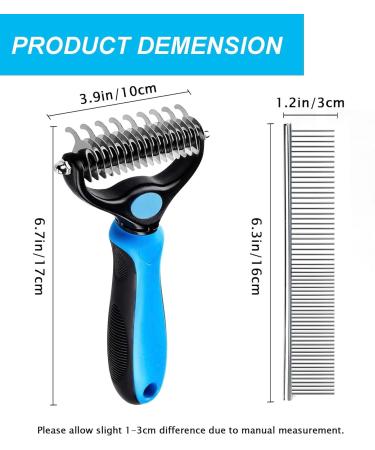 Zukent Double Sided Dematting Comb | Deshedding & Detangling Tool for Pets | Removes Loose Hair, Knots & Mats - Buy Online on GoSupps.com